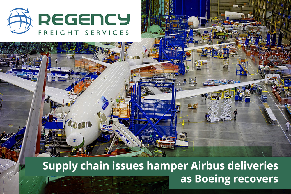 Supply chain issues hamper Airbus deliveries as Boeing recovers